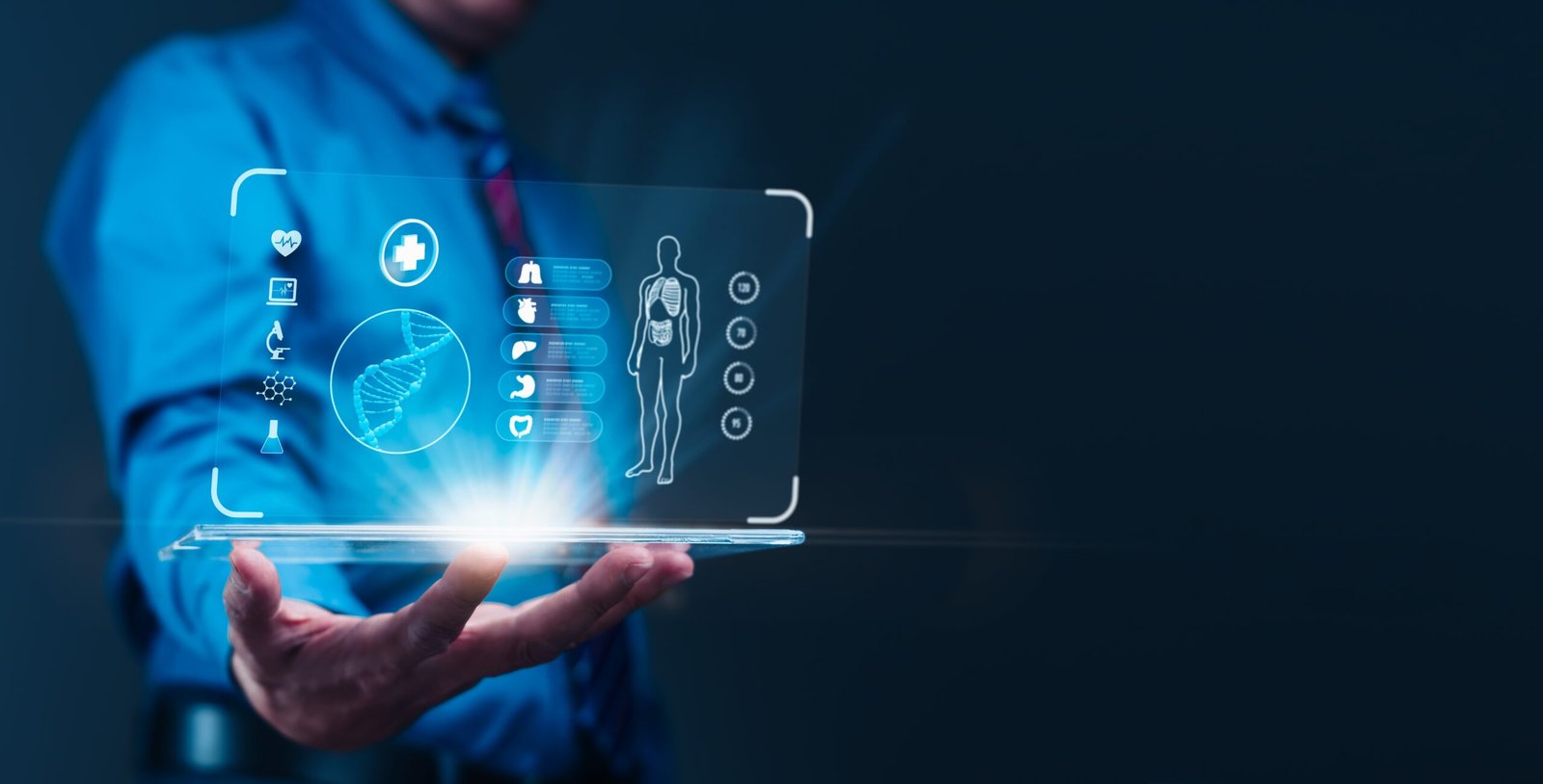Patient,Interacts,With,Digital,Healthcare,Platform,On,Tablet.,Concept:,Technology